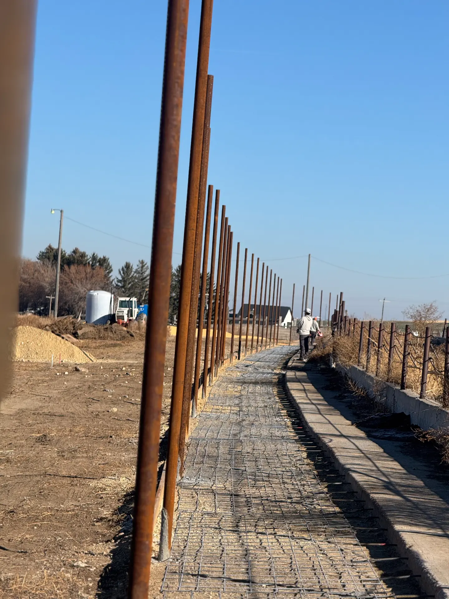 Rebar and fence posts set and ready for a concrete pour — R & R Construction, Burley Idaho